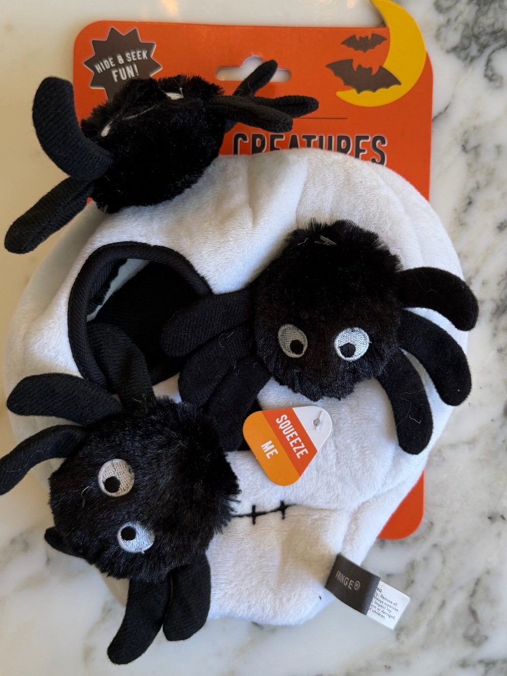 Fringe Studio Halloween Ghost Spider Hide & Seek Dog Toy Squeaky Plush NWT